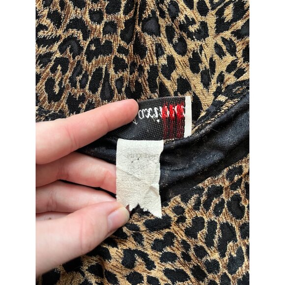 Vtg Sheer Maxima Leopard Print Long Sleeve Top Sz 2X USA Animal Tunic Slit Sides - Picture 7 of 7